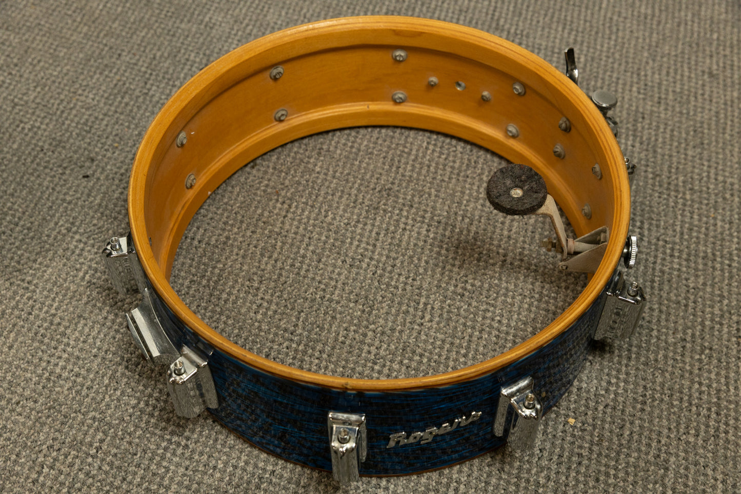 1960s Rogers 5x14 Blue Onyx Pearl Dynasonic Snare Drum