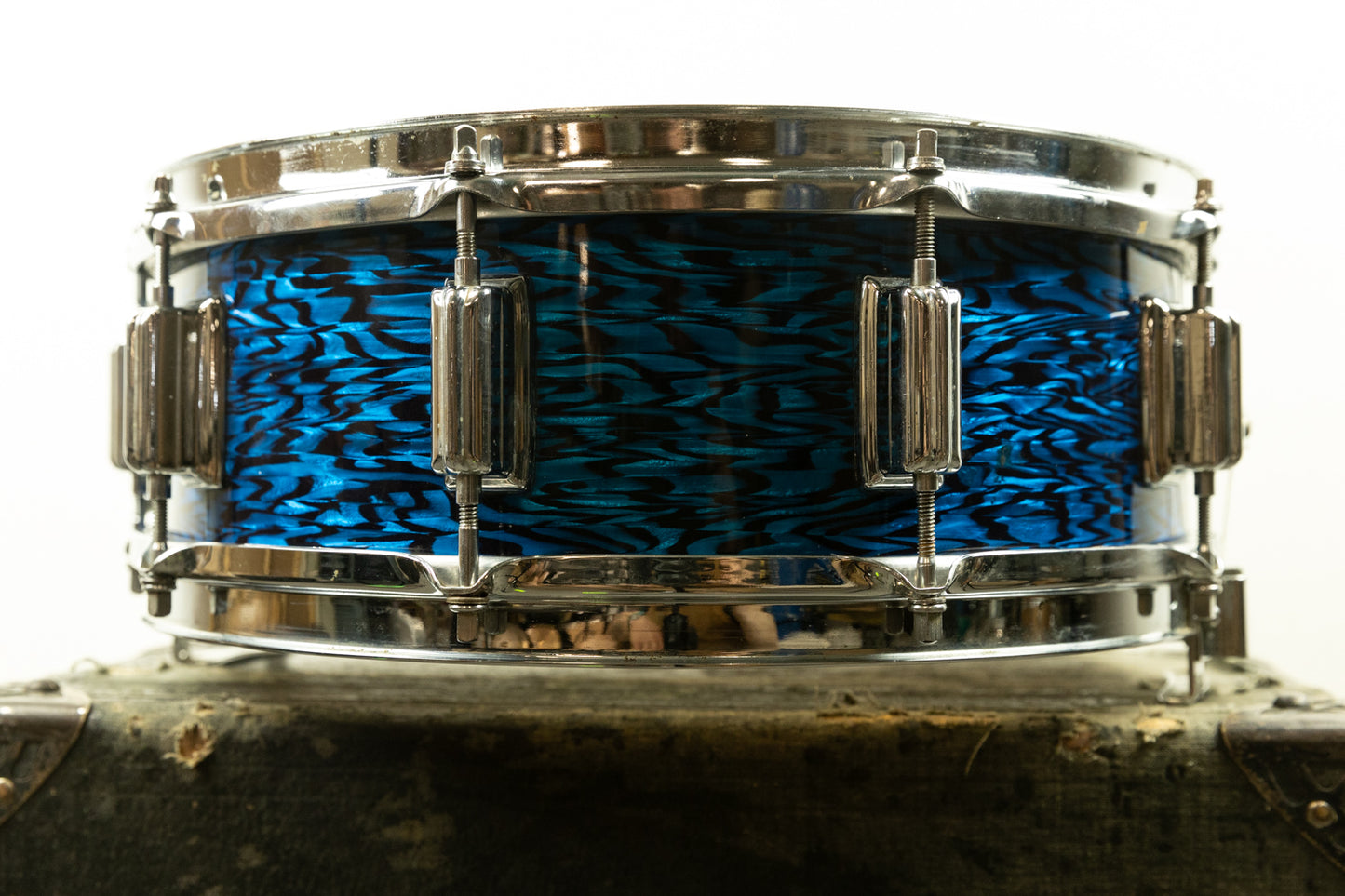 1960s Rogers 5x14 Blue Onyx Pearl Dynasonic Snare Drum