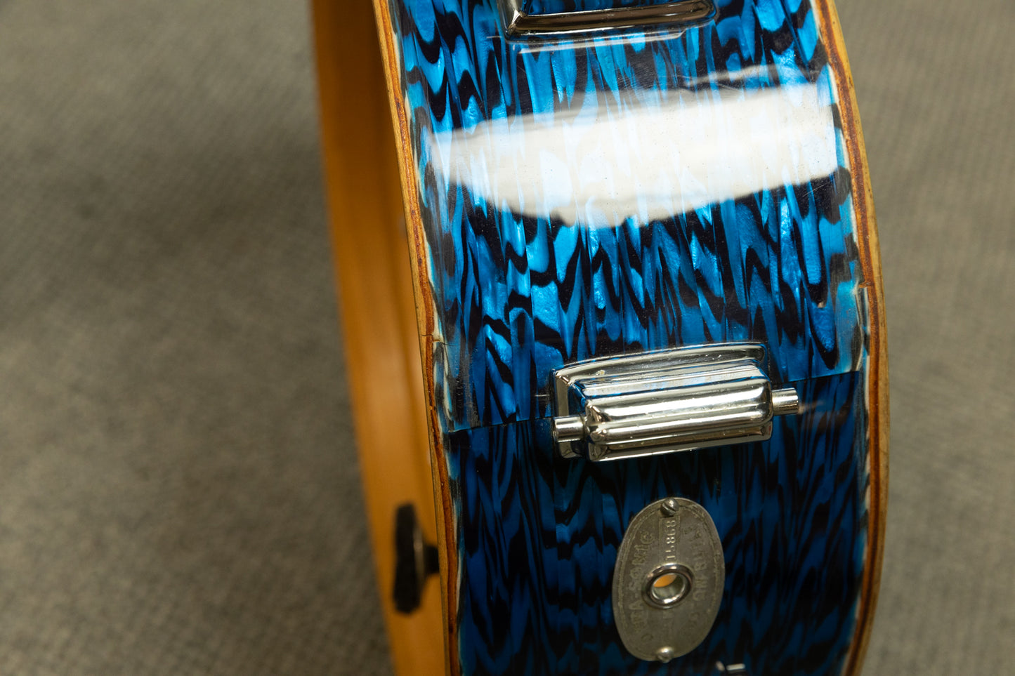 1960s Rogers 5x14 Blue Onyx Pearl Dynasonic Snare Drum
