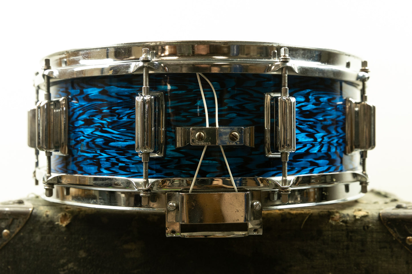 1960s Rogers 5x14 Blue Onyx Pearl Dynasonic Snare Drum