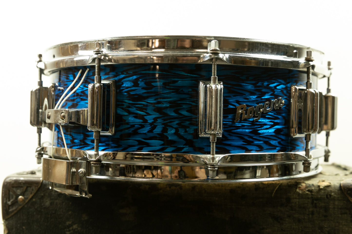 1960s Rogers 5x14 Blue Onyx Pearl Dynasonic Snare Drum