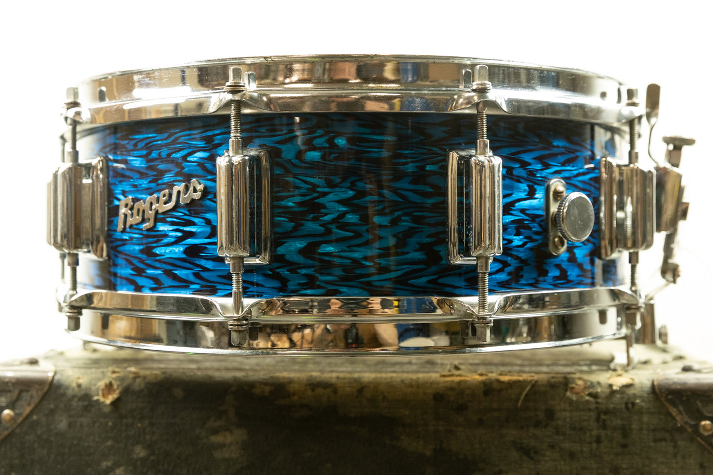 1960s Rogers 5x14 Blue Onyx Pearl Dynasonic Snare Drum
