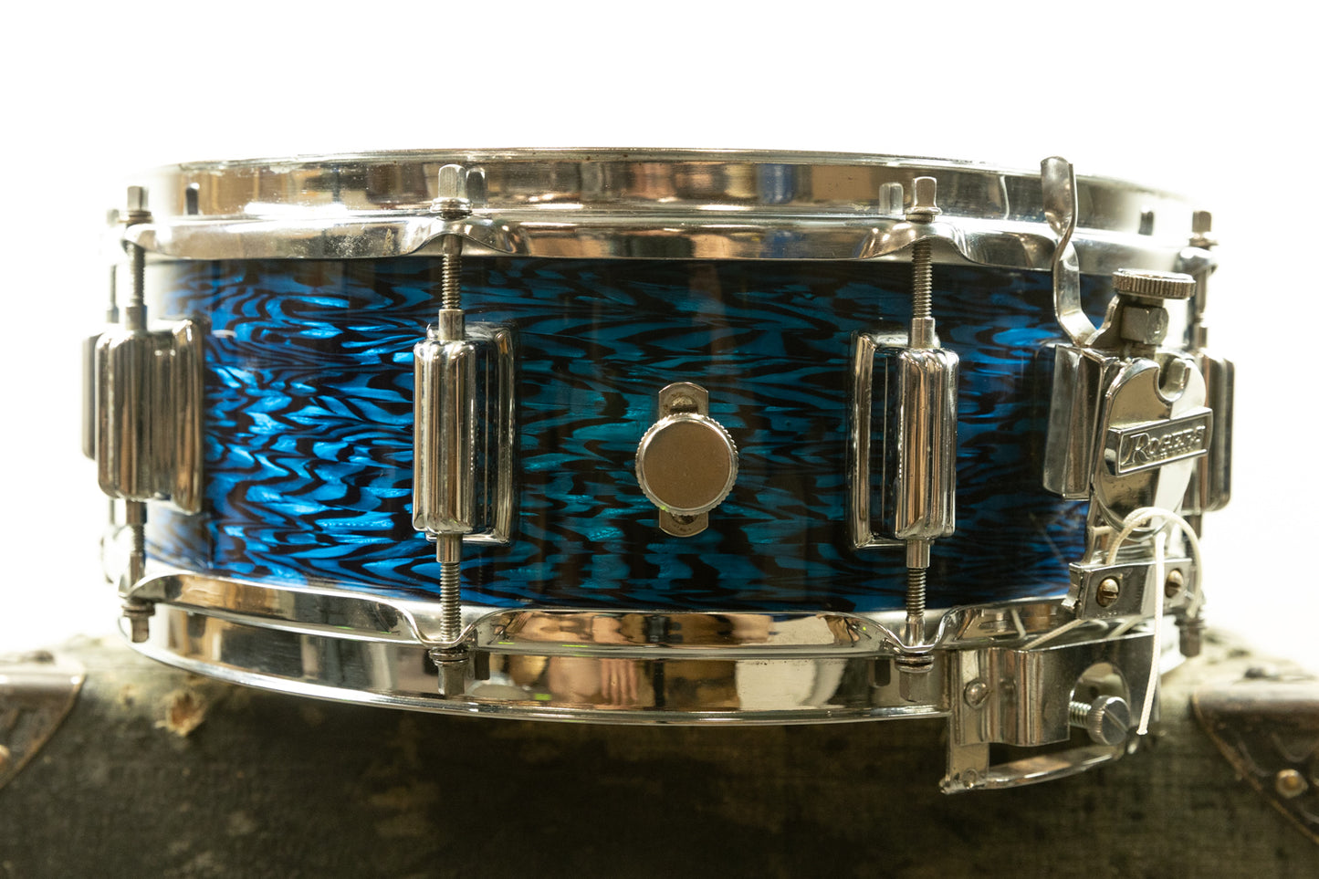 1960s Rogers 5x14 Blue Onyx Pearl Dynasonic Snare Drum