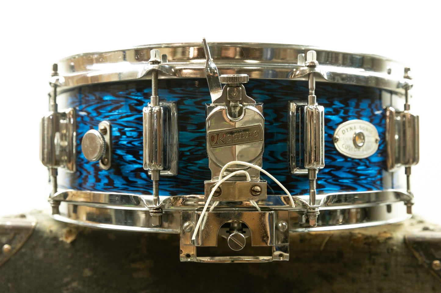 1960s Rogers 5x14 Blue Onyx Pearl Dynasonic Snare Drum