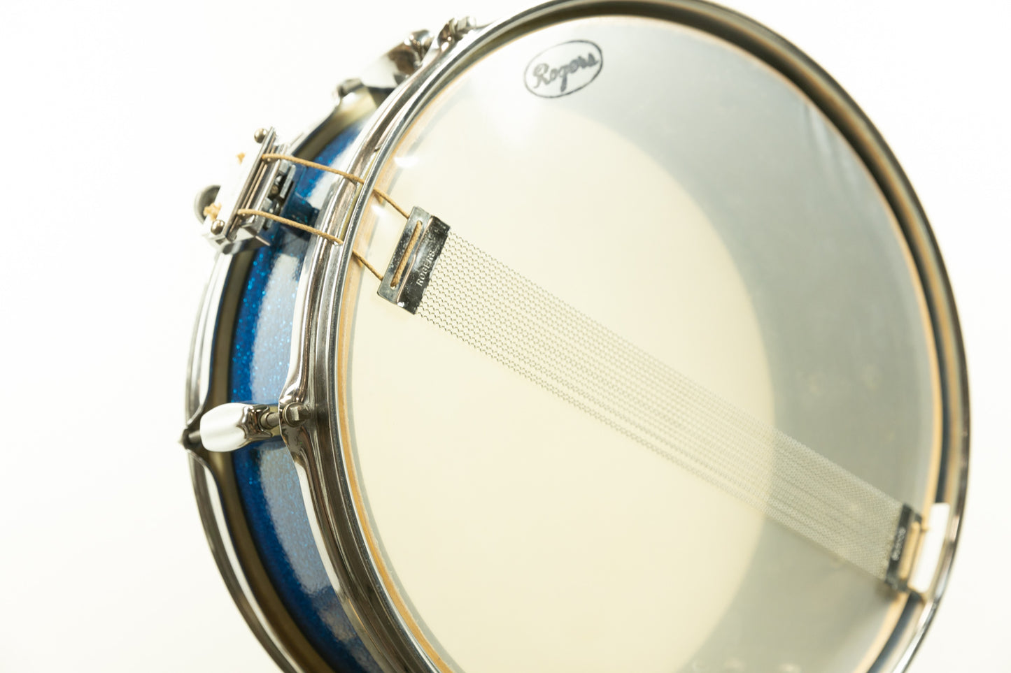 1960s Rogers 5x14 Blue Sparkle Pearl Luxor Snare Drum