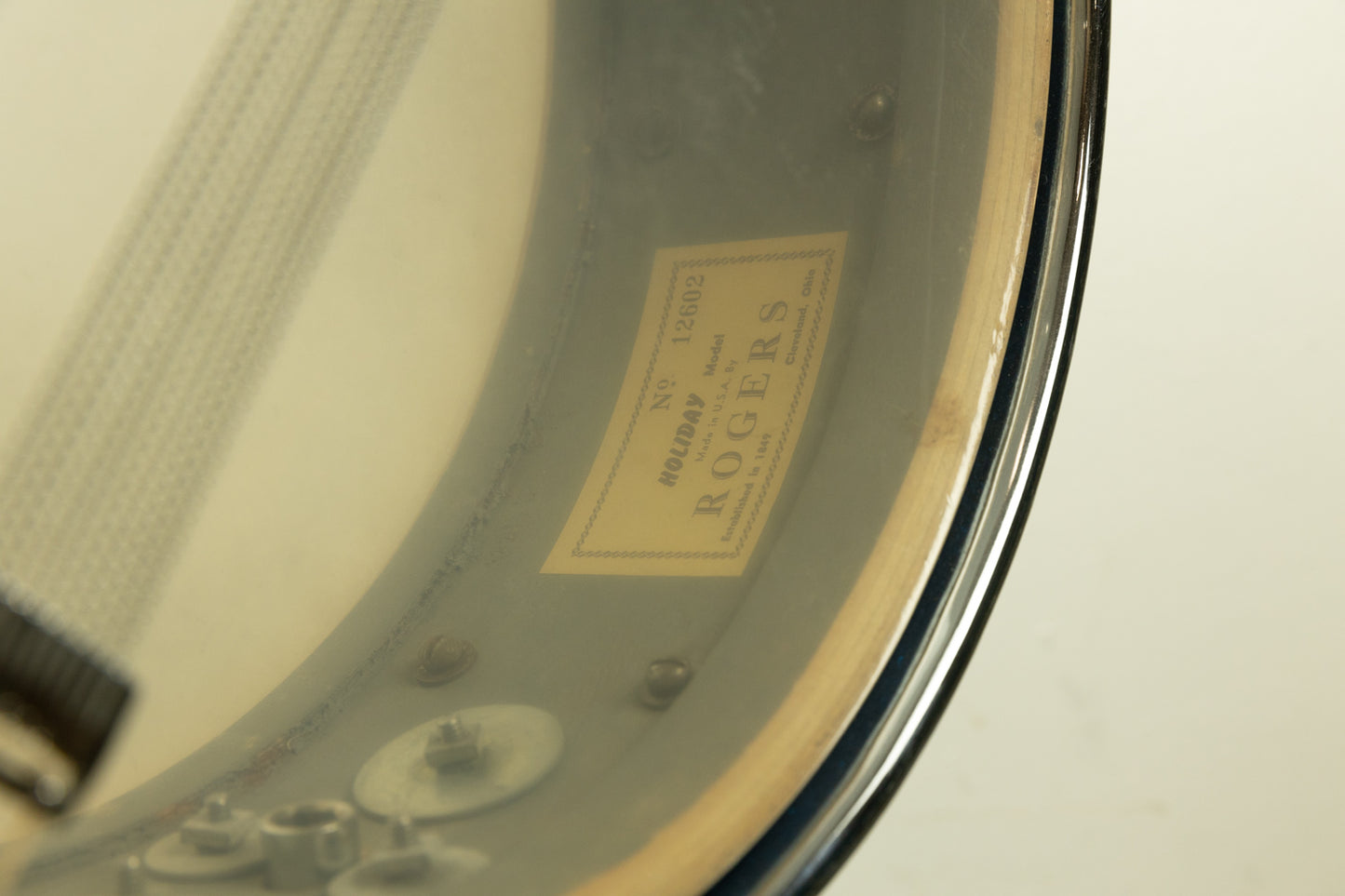 1959 Rogers 5x14 "Pirate Badge" Sparkling Blue Pearl Holiday Snare Drum