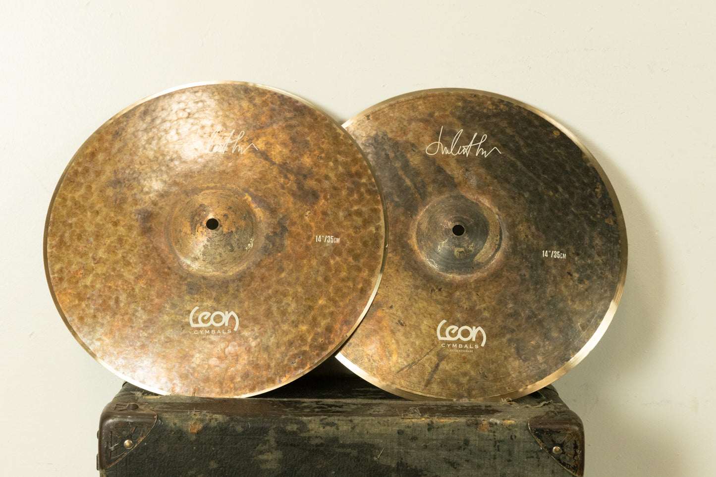 Leon 14" Dark Full Raw Hi Hat Cymbals 825g 955g