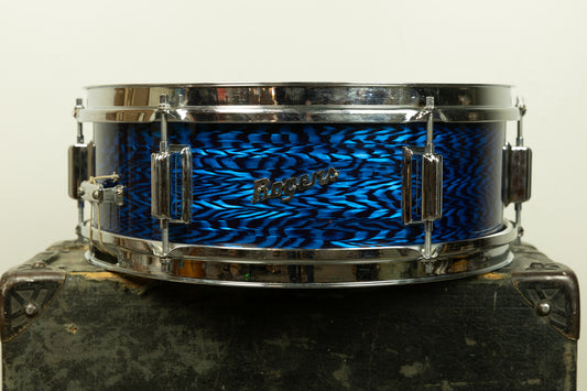 1960s Rogers 5x14 Blue Onyx Luxor Snare Drum