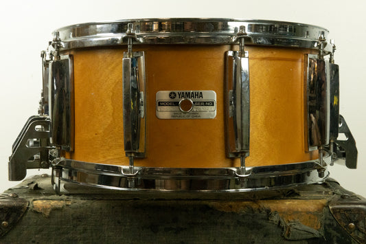 1980s Yamaha Recording Custom 6.5x14 Real Wood Snare Drum SD-065D