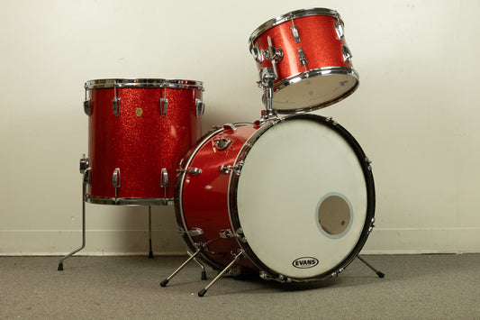 1960s Ludwig "Super-Beat" Red Sparkle Drum Set