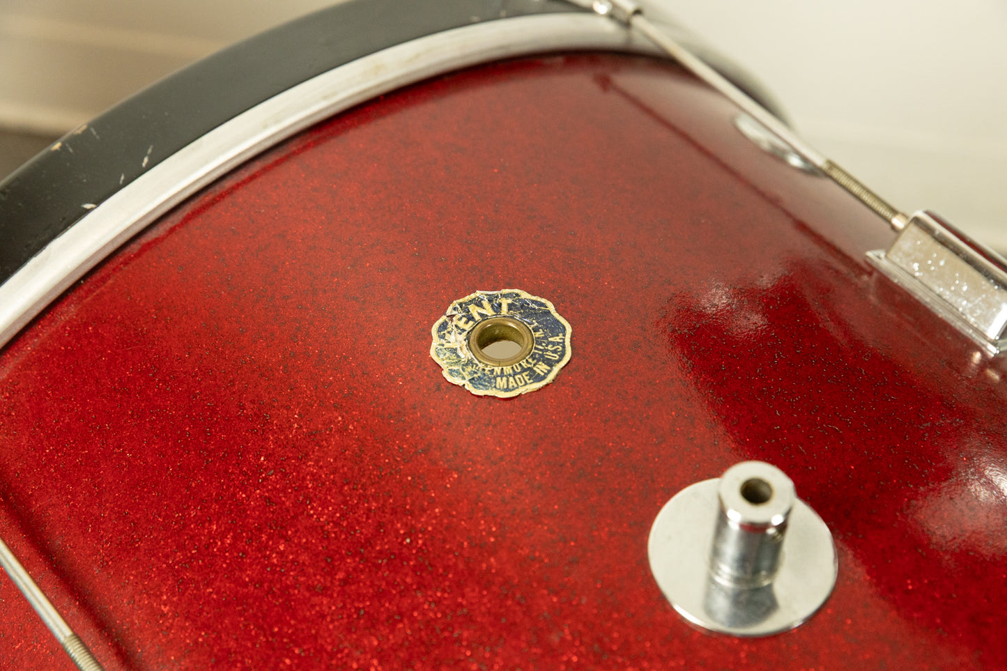 Vintage Kent Red Sparkle 14x22 9x13 and 13x14 Drum Set