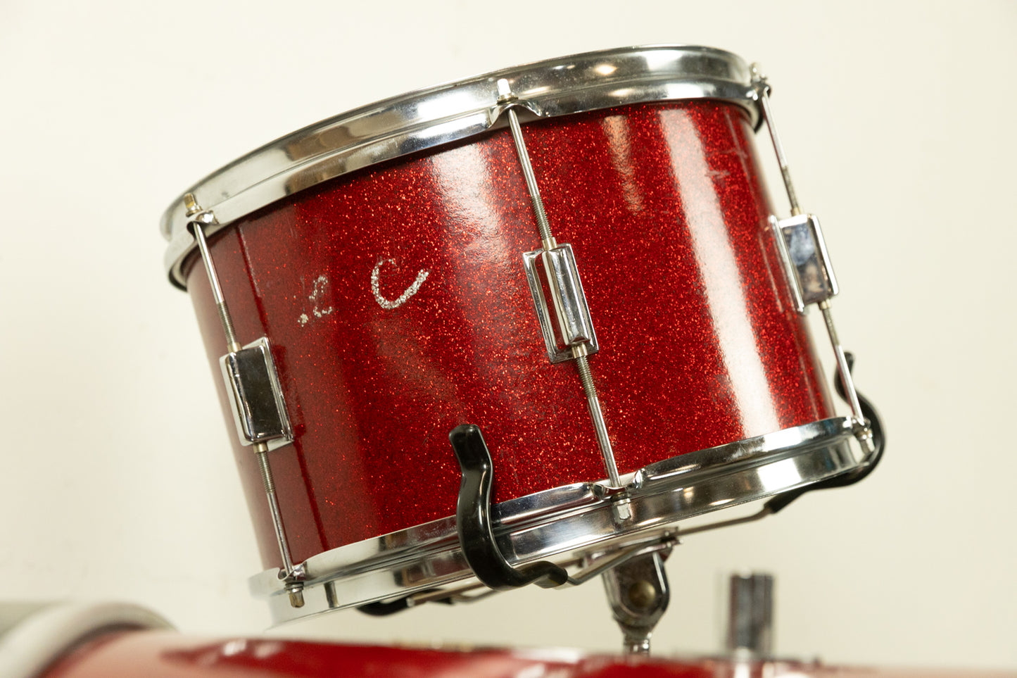 Vintage Kent Red Sparkle 14x22 9x13 and 13x14 Drum Set