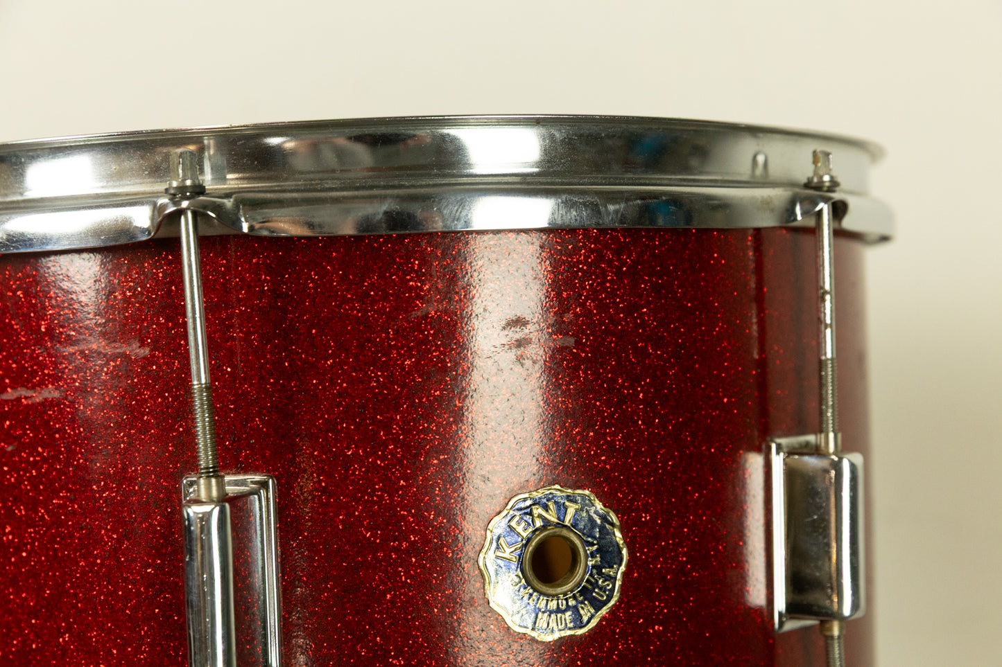 Vintage Kent Red Sparkle 14x22 9x13 and 13x14 Drum Set