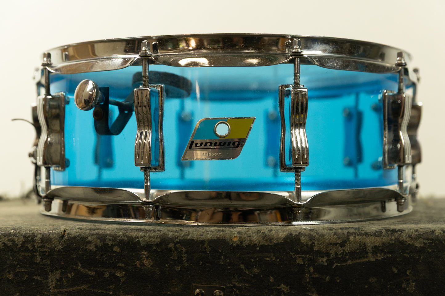 1970s Ludwig 5x14 Blue Vistalite Snare Drum