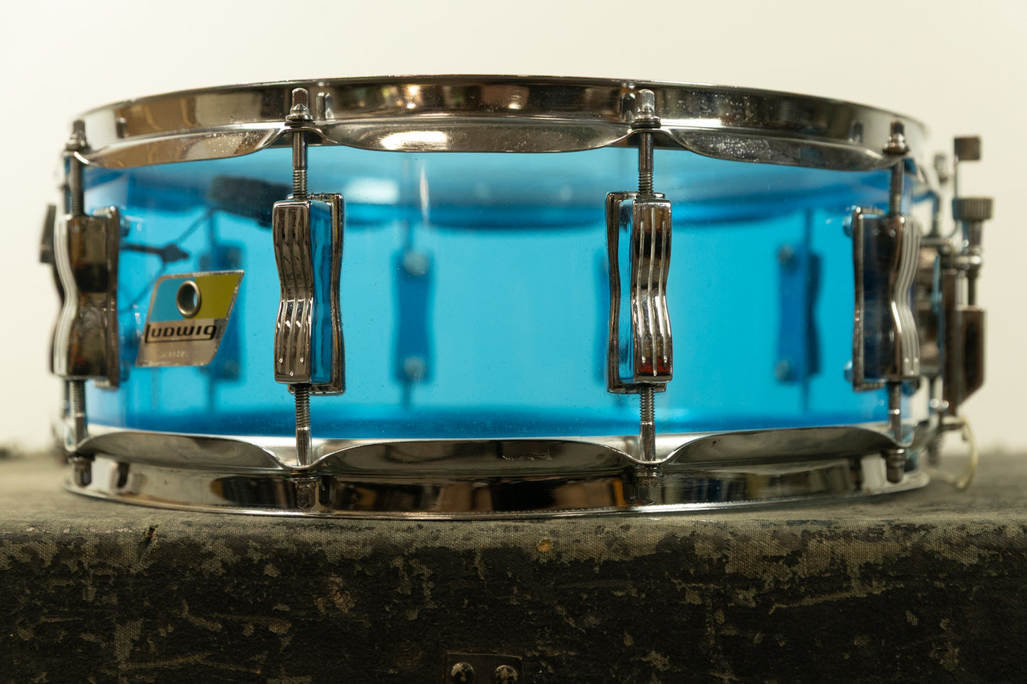 1970s Ludwig 5x14 Blue Vistalite Snare Drum