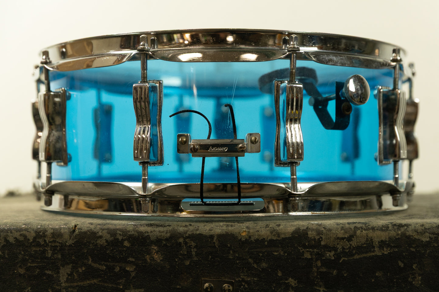1970s Ludwig 5x14 Blue Vistalite Snare Drum