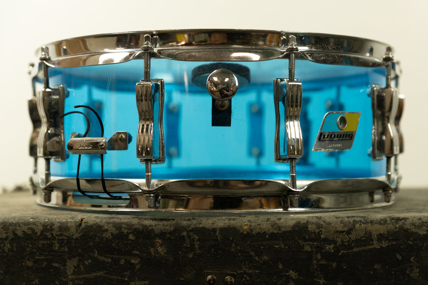 1970s Ludwig 5x14 Blue Vistalite Snare Drum