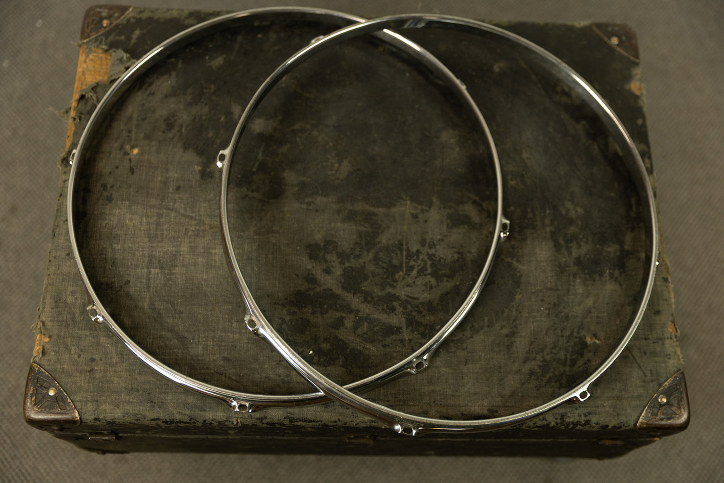Vintage Ludwig / WFL 16" Chrome Over Brass Hoops (Pair)
