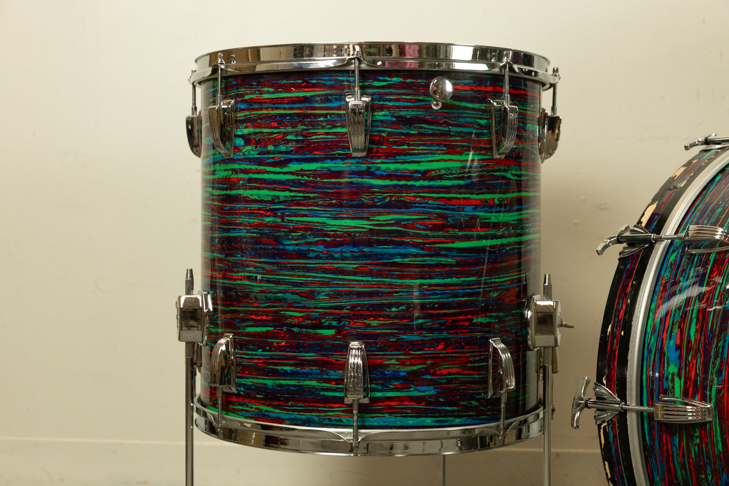 1970 Ludwig Psychedelic Red Super Classic Drum Set