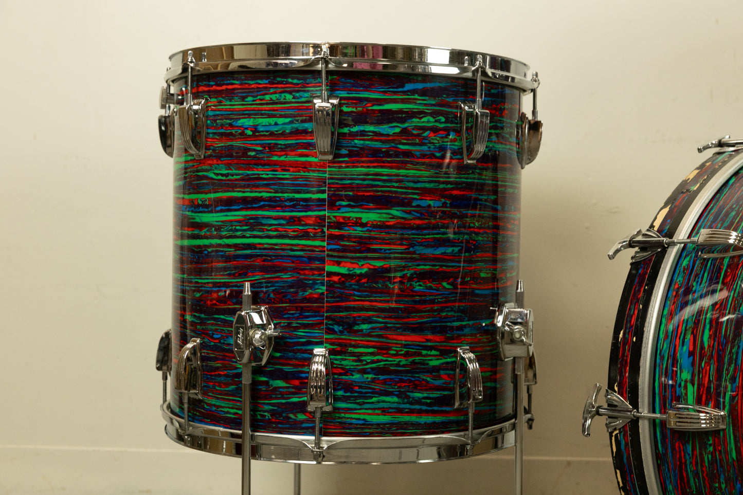 1970 Ludwig Psychedelic Red Super Classic Drum Set