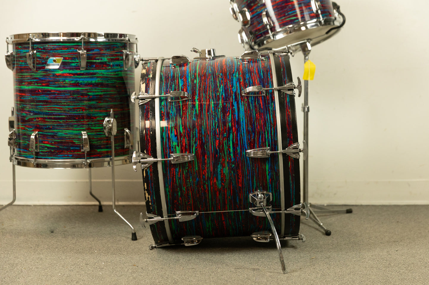 1970 Ludwig Psychedelic Red Super Classic Drum Set