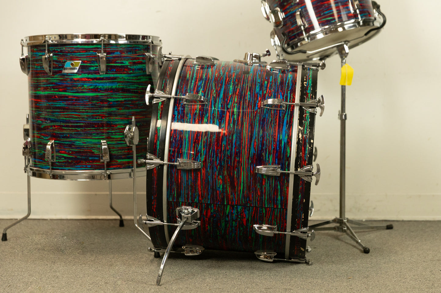 1970 Ludwig Psychedelic Red Super Classic Drum Set