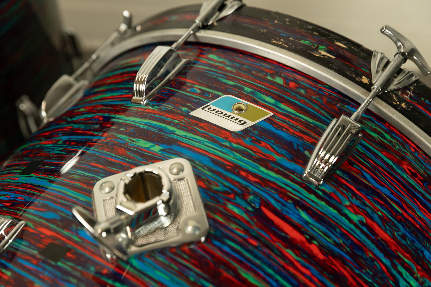 1970 Ludwig Psychedelic Red Super Classic Drum Set