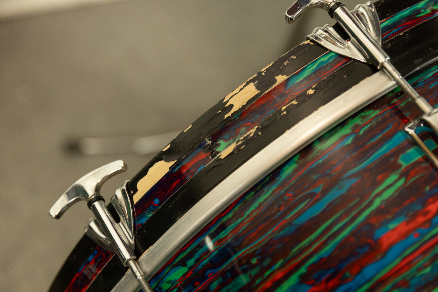 1970 Ludwig Psychedelic Red Super Classic Drum Set