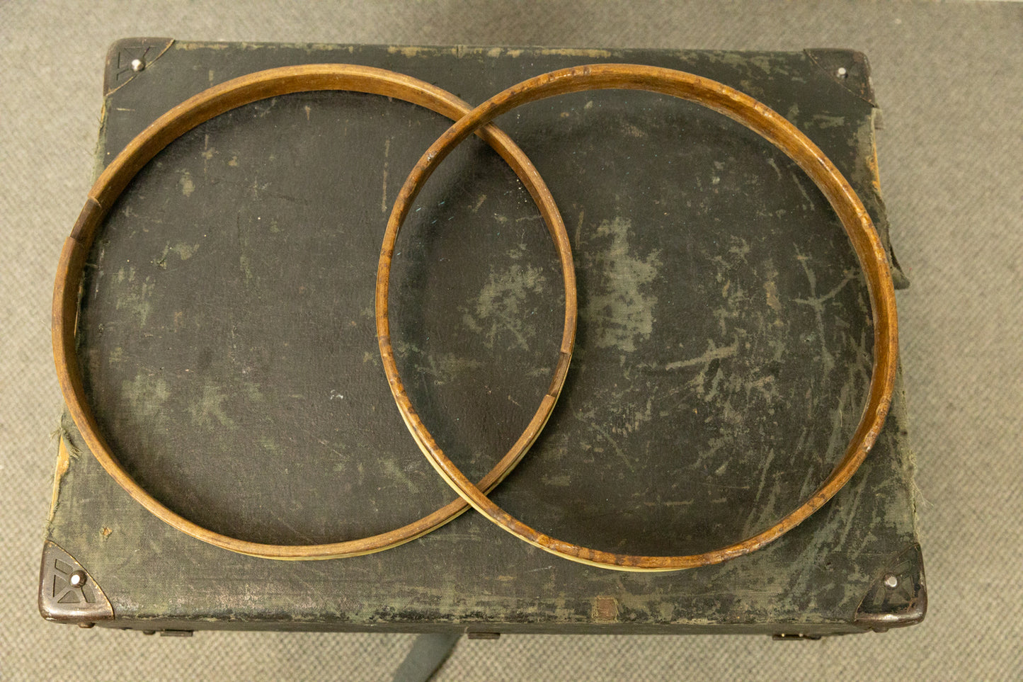 Vintage 14" Wood Snare Drum Hoops with Inlay