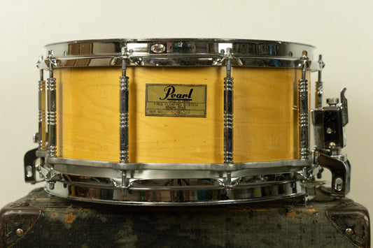 1980s Pearl 6.5x14 Maple Free-Floating Snare Drum