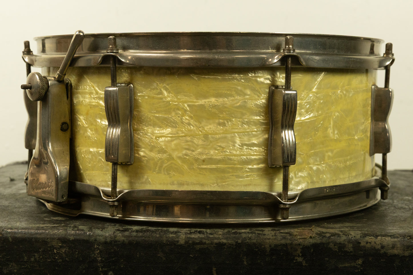 1956 WFL 5.5x14 Buddy Rich Super Classic White Marine Pearl Snare Drum