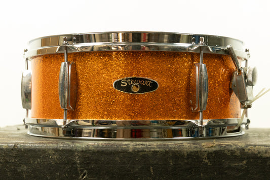 Vintage 5x14 Gold Sparkle Stewart Snare Drum
