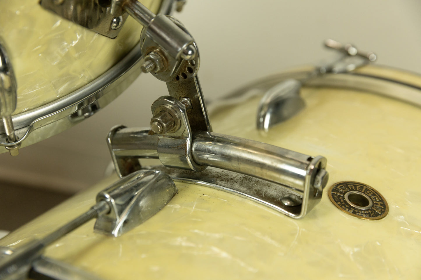 1950s Gretsch "Bop Outfit" White Marine Pearl Drum Set