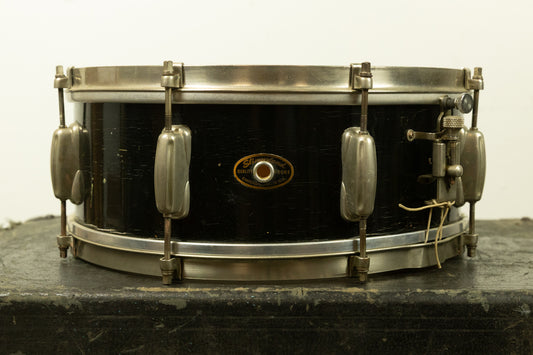 1950s Slingerland 5x14 Black Duco Student Radio King Snare Drum