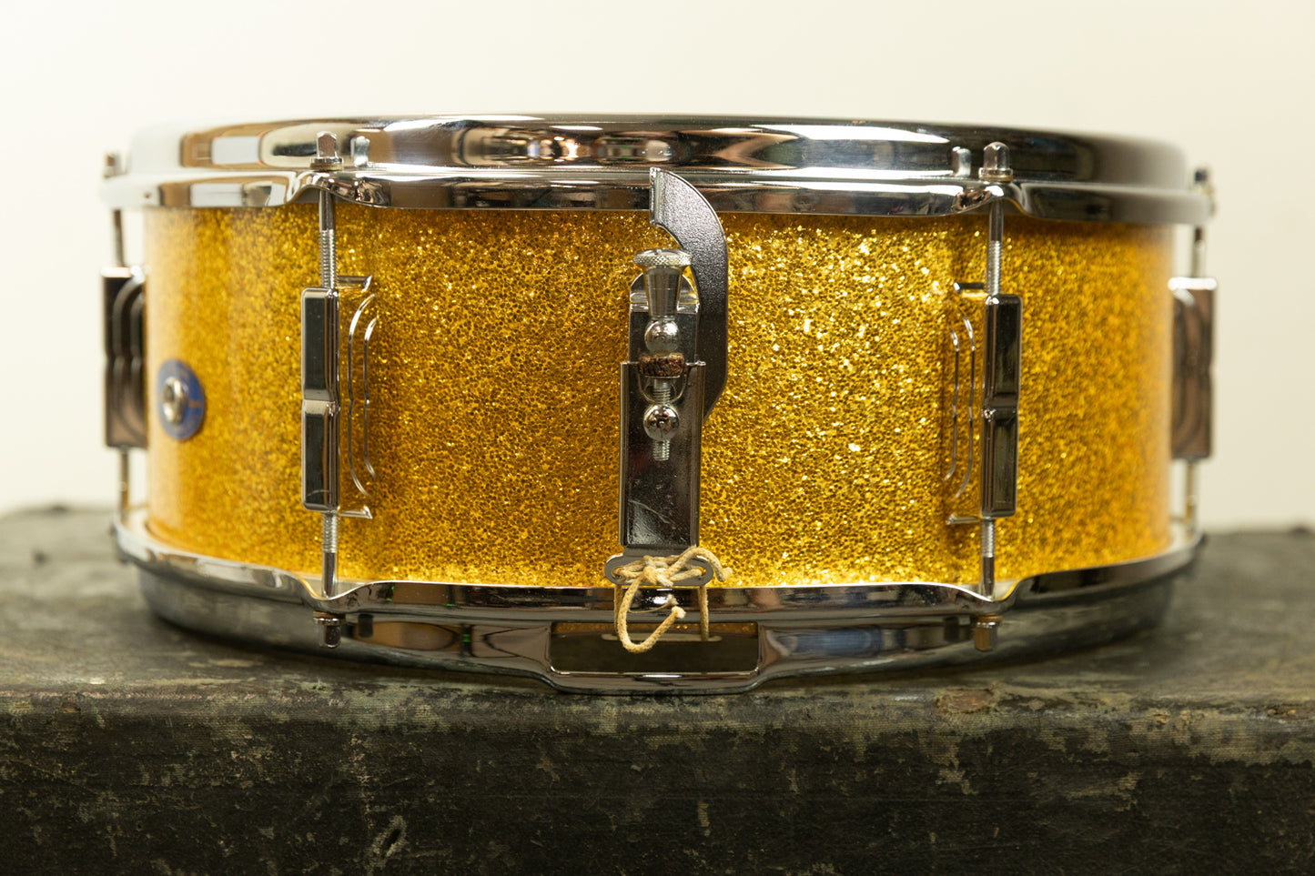 1960s Leedy 5x14 Sparkling Gold Pearl Utility Snare Drum