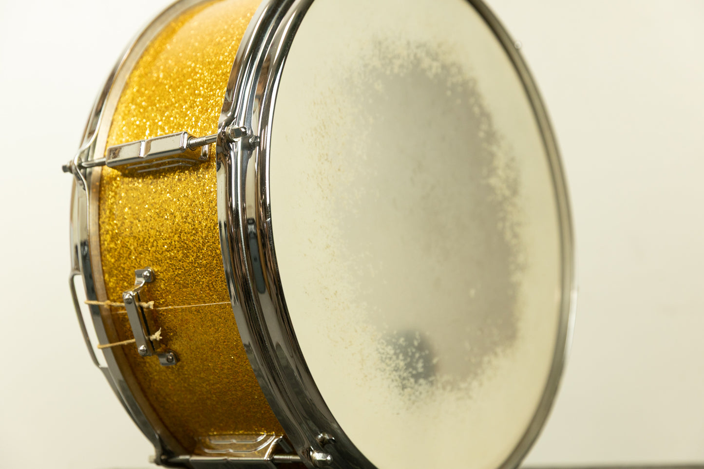 1960s Leedy 5x14 Sparkling Gold Pearl Utility Snare Drum