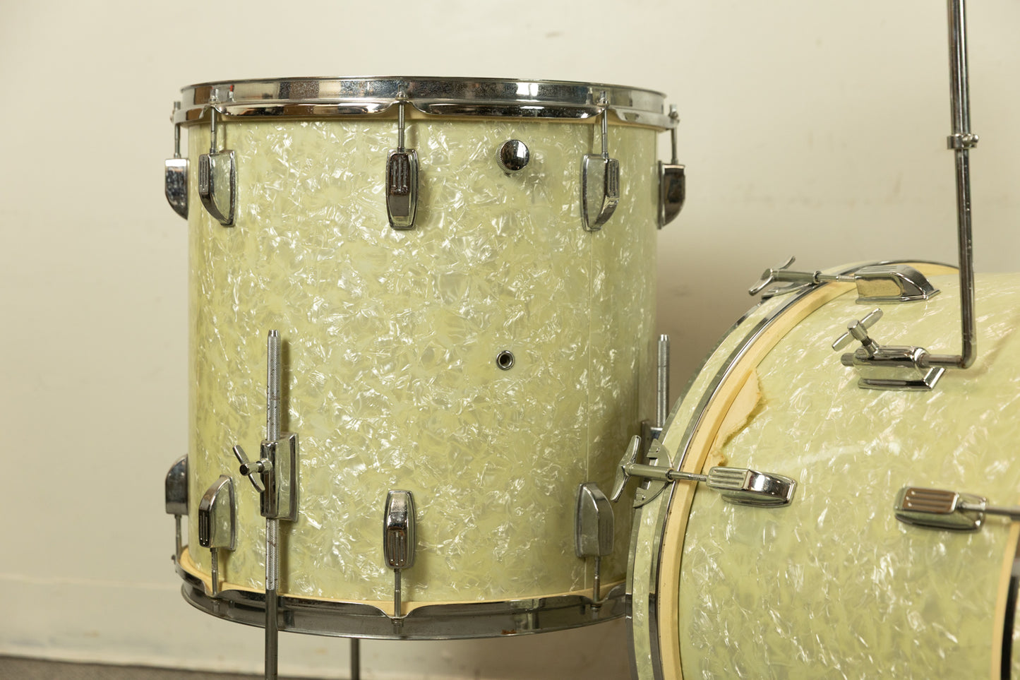 Vintage Rogers R-360 "Rock Solid" Marine Pearl Drum Set