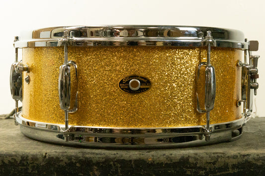 1963 Slingerland 5x14 Gold Sparkle Pearl Deluxe Student Snare Drum