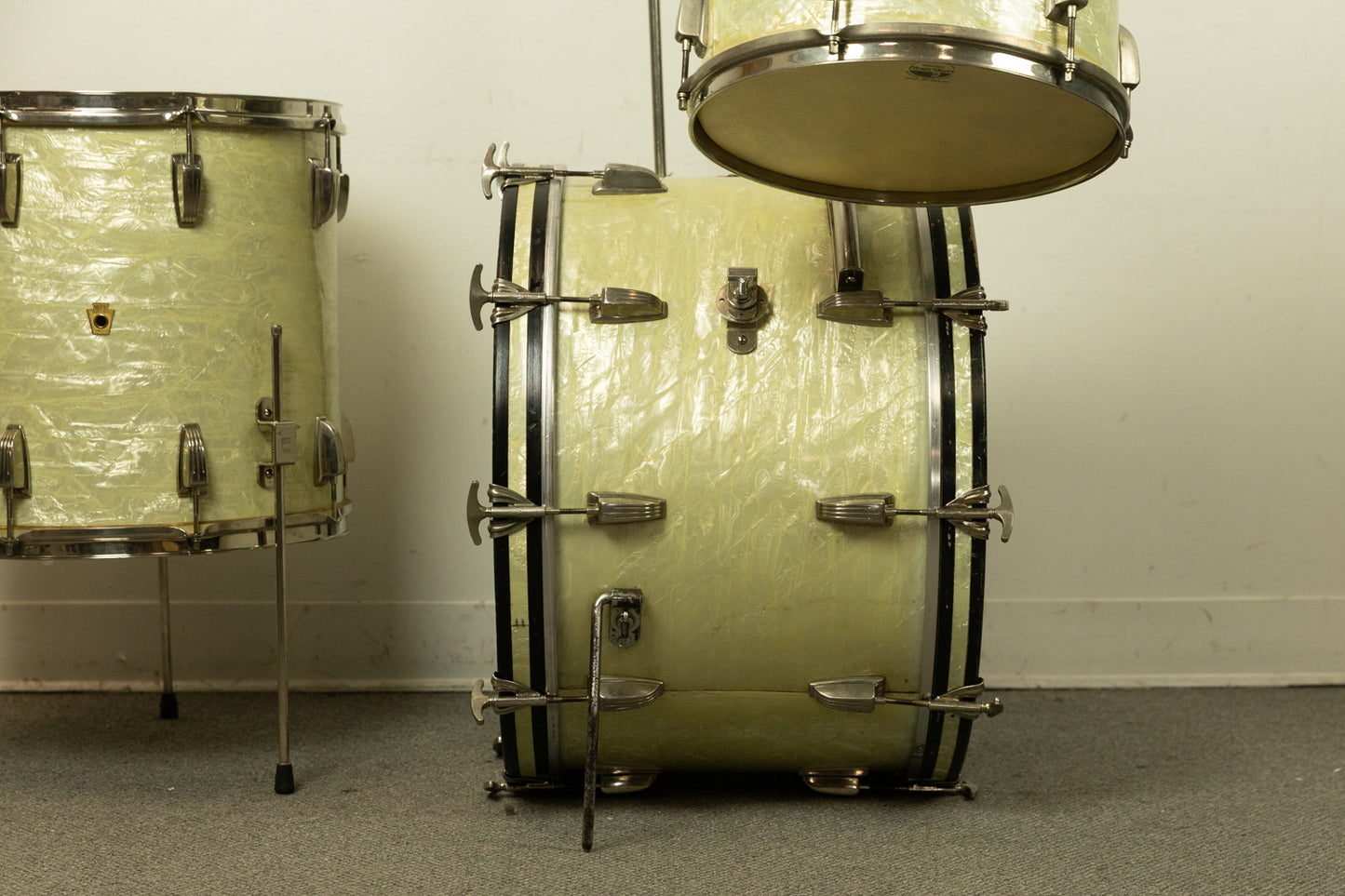 1956 WFL "Buddy Rich Super Classic" White Marine Pearl Drum Set
