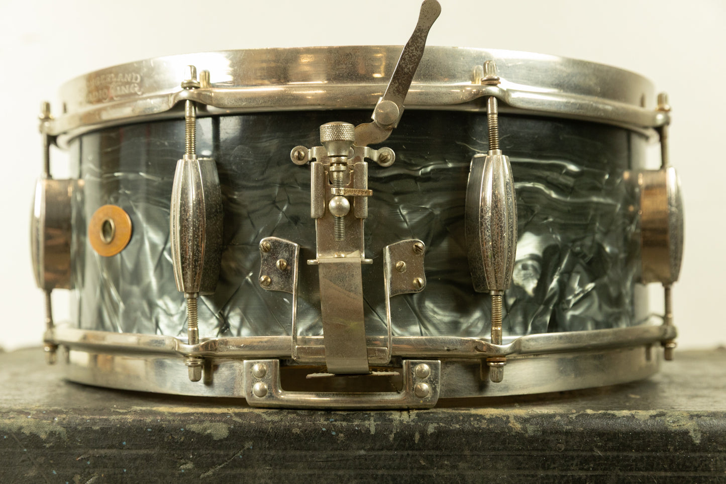 1950s Slingerland 5.5x14 Black Diamond Pearl Krupa Radio King Snare Drum