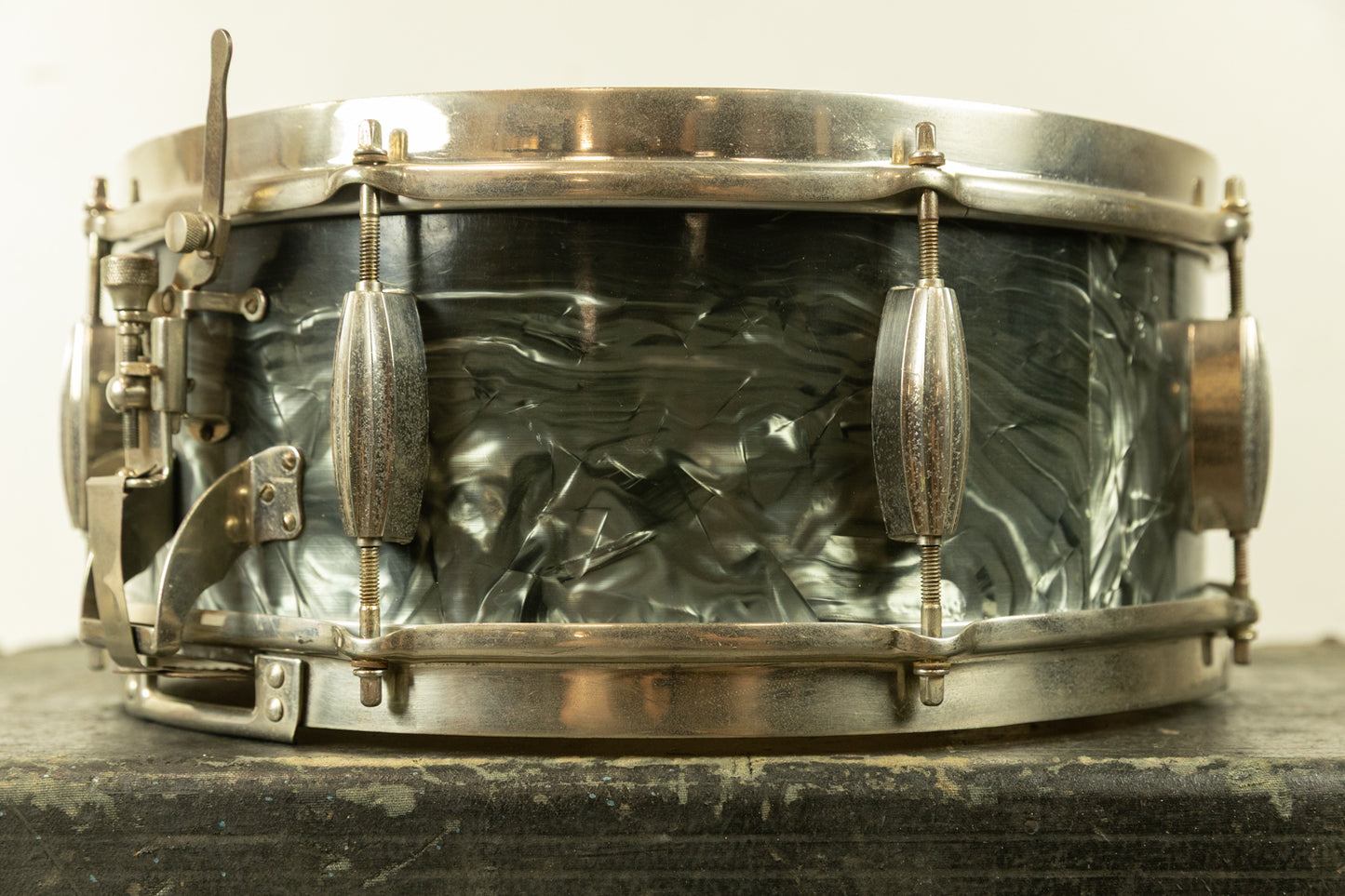 1950s Slingerland 5.5x14 Black Diamond Pearl Krupa Radio King Snare Drum