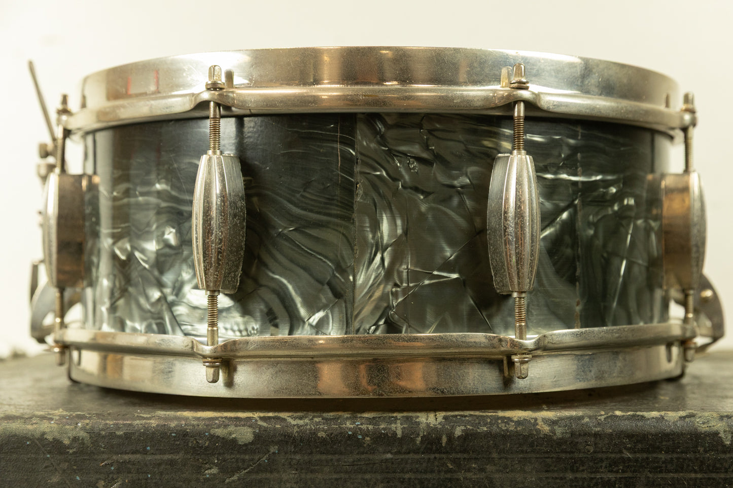 1950s Slingerland 5.5x14 Black Diamond Pearl Krupa Radio King Snare Drum
