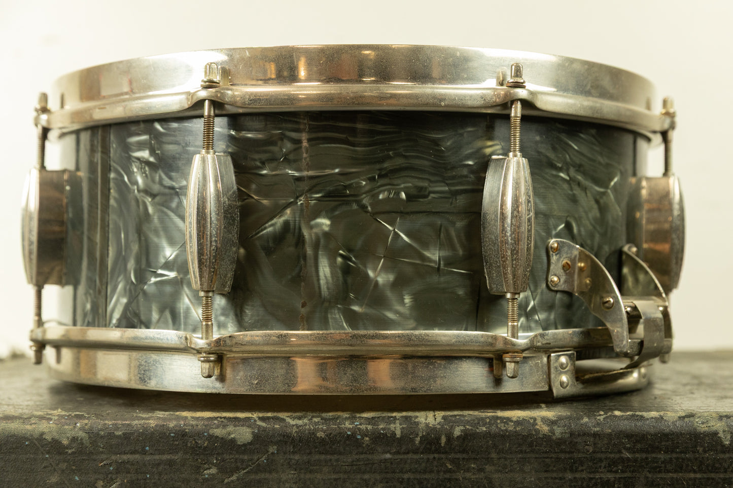 1950s Slingerland 5.5x14 Black Diamond Pearl Krupa Radio King Snare Drum