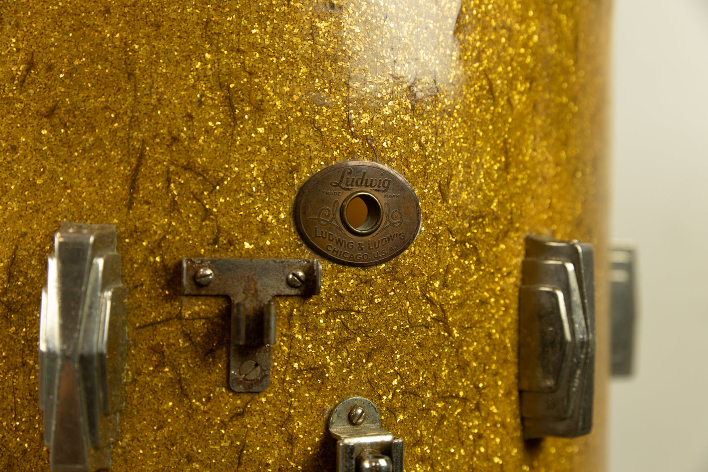 1930s Ludwig 12x15 Gold Flash Snare Drum Shell