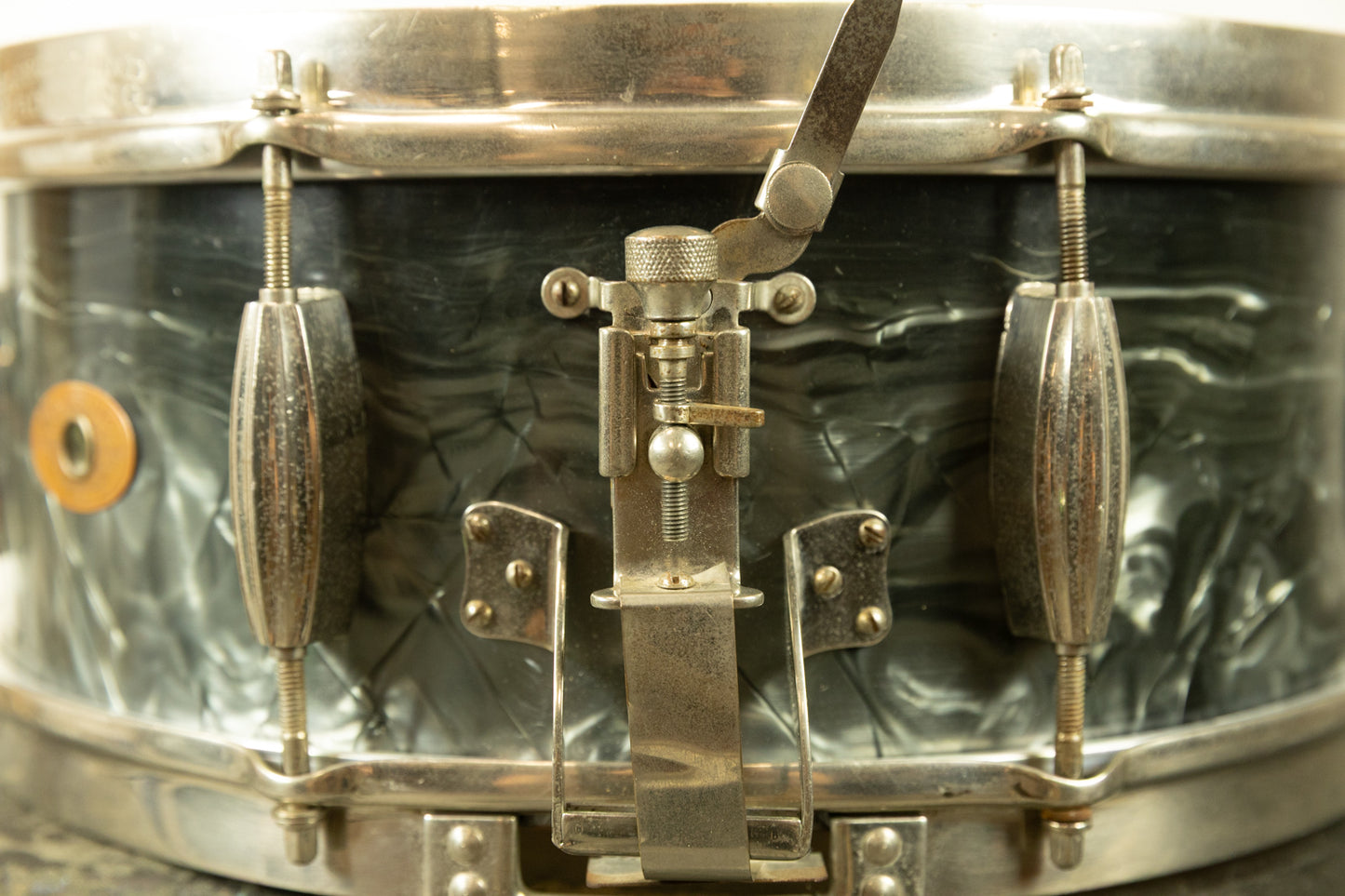 1950s Slingerland 5.5x14 Black Diamond Pearl Krupa Radio King Snare Drum