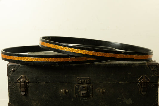 Vintage 22" Bass Drum Hoops with Gold Inlay (Pair)