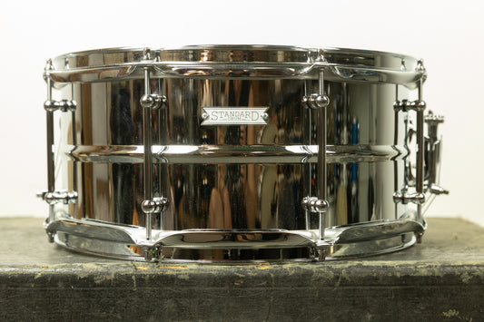 Standard Drum Co. 6.5x14 Regular Bead Chrome Over Brass Snare Drum (Used)