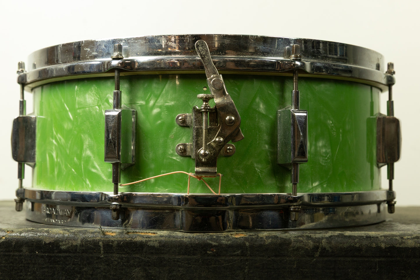 1930s Leedy 5x14 Broadway Standard Green Pearl Snare Snare Drum