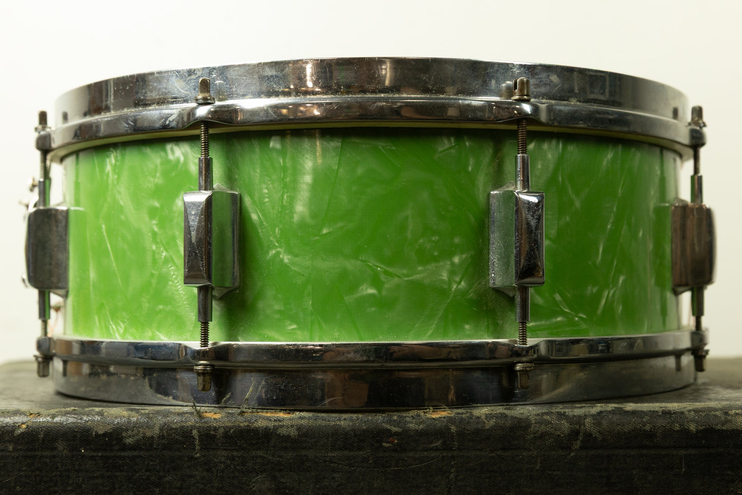 1930s Leedy 5x14 Broadway Standard Green Pearl Snare Snare Drum