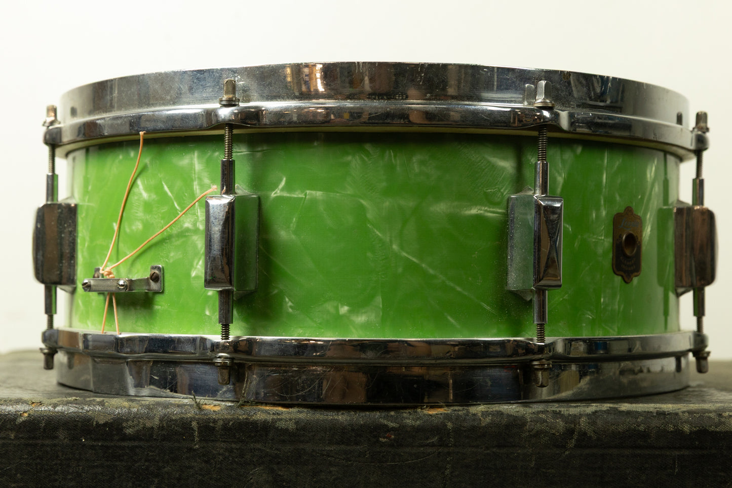 1930s Leedy 5x14 Broadway Standard Green Pearl Snare Snare Drum